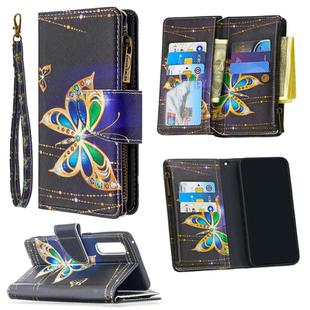 For OPPO Find X2 Neo / OPPO Reno 3 Pro Colored Drawing Pattern Zipper Horizontal Flip Leather Case with Holder & Card Slots & Wallet(Big Butterfly)