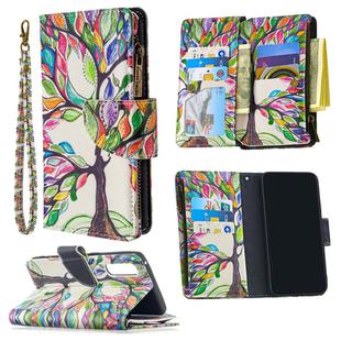 For OPPO Find X2 Neo / OPPO Reno 3 Pro Colored Drawing Pattern Zipper Horizontal Flip Leather Case with Holder & Card Slots & Wallet(Tree)