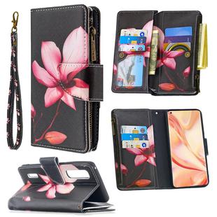 For OPPO Find S2 Pro Colored Drawing Pattern Zipper Horizontal Flip Leather Case with Holder & Card Slots & Wallet(Lotus)