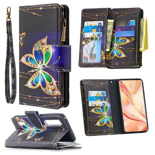 For OPPO Find S2 Pro Colored Drawing Pattern Zipper Horizontal Flip Leather Case with Holder & Card Slots & Wallet(Big Butterfly)