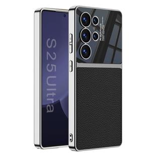 For Samsung Galaxy S25 Ultra 5G GKK Plating TPU + Leather Full Coverage Phone Case(Black)