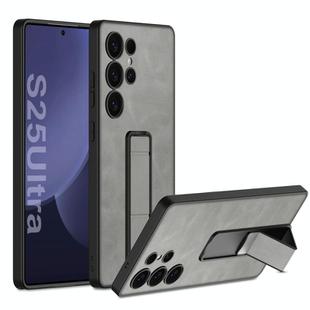 For Samsung Galaxy S25 Ultra 5G GKK Skin Feel Leather Fold Holder Phone Case(Gray)