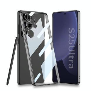 For Samsung Galaxy S25 Ultra 5G GKK Plating Transparent PC Phone Case, Not Included Pen(Black)