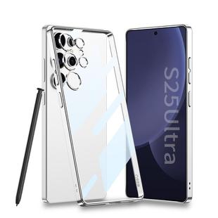 For Samsung Galaxy S25 Ultra 5G GKK Plating Transparent PC Phone Case, Not Included Pen(Silver)
