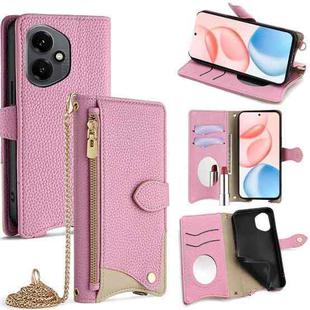 For Honor 400 Global 156.5mm Crossbody Chain Fishtail Litchi Leather Phone Case(Pink)