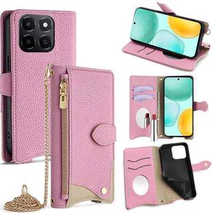 For Honor X6c 4G / X5b / X5b Plus Crossbody Chain Fishtail Litchi Leather Phone Case(Pink)