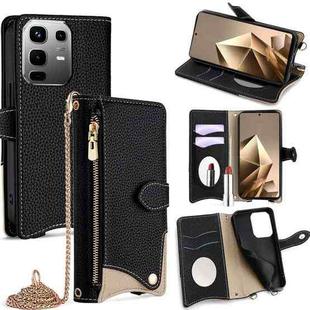 For Infinix Note 50 4G Crossbody Chain Fishtail Litchi Leather Phone Case(Black)