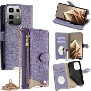 For Infinix Note 50 4G Crossbody Chain Fishtail Litchi Leather Phone Case(Purple)