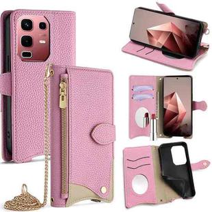 For Infinix Note 50s 5G Crossbody Chain Fishtail Litchi Leather Phone Case(Pink)