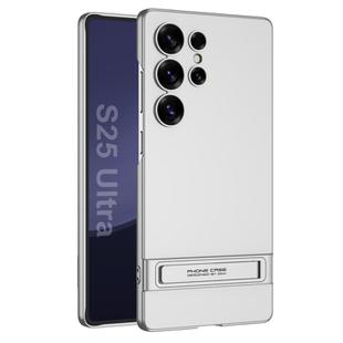 For Samsung Galaxy S25 Ultra 5G GKK Triumph Ultra-Thin Full Coverage Phone Case with Holder(Silver)