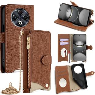 For Tecno Spark 30 4G Crossbody Chain Fishtail Litchi Leather Phone Case(Brown)