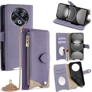 For Tecno Spark 30 4G Crossbody Chain Fishtail Litchi Leather Phone Case(Purple)