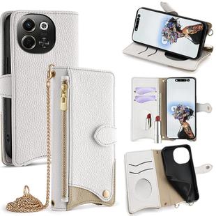 For Tecno Spark 30 5G / Pova 6 Neo 5G Crossbody Chain Fishtail Litchi Leather Phone Case(White)