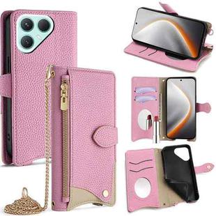 For Tecno Pova 7 Pro 5G Crossbody Chain Fishtail Litchi Leather Phone Case(Pink)