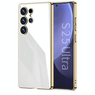 For Samsung Galaxy S25 Ultra 5G GKK Solid Color Plating TPU Full Coverage Phone Case(White)