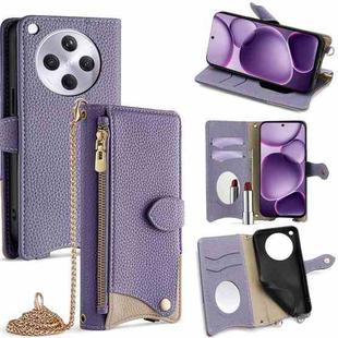 For OPPO Find X8s+ Crossbody Chain Fishtail Litchi Leather Phone Case(Purple)