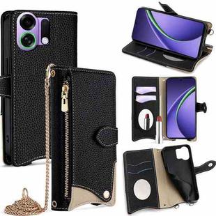 For OPPO K13 Turbo Pro 5G Crossbody Chain Fishtail Litchi Leather Phone Case(Black)