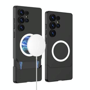 For Samsung Galaxy S25 Ultra 5G GKK Mortise-Tenon Connection Contrast Color Magnetic Phone Case(Black)
