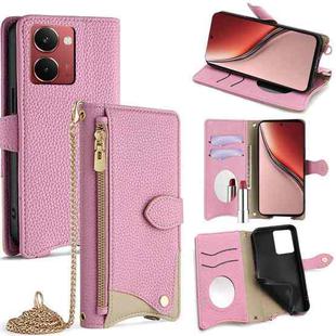For Realme P3 Ultra 5G Crossbody Chain Fishtail Litchi Leather Phone Case(Pink)