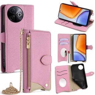 For vivo Y39 5G Global Crossbody Chain Fishtail Litchi Leather Phone Case(Pink)