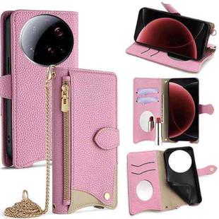 For Xiaomi 15 Ultra Crossbody Chain Fishtail Litchi Leather Phone Case(Pink)