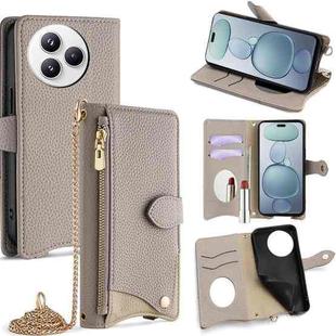 For Xiaomi Civi 5 Pro Crossbody Chain Fishtail Litchi Leather Phone Case(Grey)