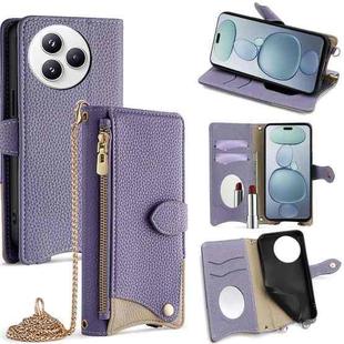 For Xiaomi Civi 5 Pro Crossbody Chain Fishtail Litchi Leather Phone Case(Purple)
