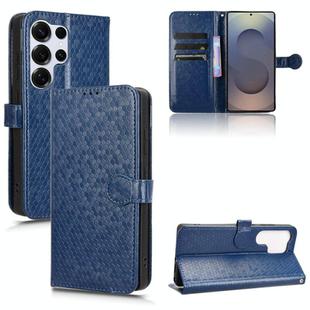 For Samsung Galaxy S25 Ultra 5G Honeycomb Dot Texture Leather Phone Case(Blue)
