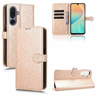 For Samsung Galaxy M36 5G Honeycomb Dot Texture Leather Phone Case(Gold)