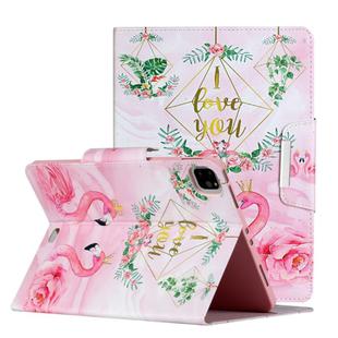 For iPad Pro 11 inch (2020) Painted Pattern Horizontal Flip Leather Tablet Case with Holder(Leaves Flamingo)