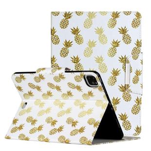 For iPad Pro 11 inch (2020) Painted Pattern Horizontal Flip Leather Tablet Case with Holder(Pineapple)