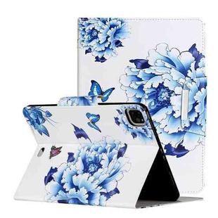 For iPad Pro 11 inch (2020) Painted Pattern Horizontal Flip Leather Tablet Case with Holder(Blue and White Porcelain Butterfly)