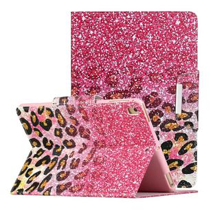 For iPad 10.2 Painted Pattern Horizontal Flip Leather Case with Holder(Leopard Powder Sand)