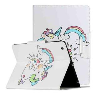 For iPad 4 / 3 / 2 Painted Pattern Horizontal Flip Leather Case with Holder(Sideways Unicorn)