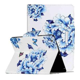 For iPad 4 / 3 / 2 Painted Pattern Horizontal Flip Leather Case with Holder(Blue and White Porcelain Butterfly)
