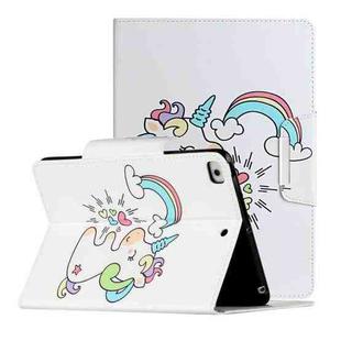For iPad Mini 4 / 3 / 2 / 1 Painted Pattern Horizontal Flip Leather Case with Holder(Sideways Unicorn)