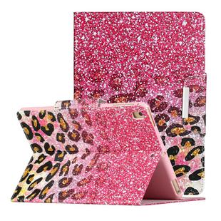 For iPad 5 Painted Pattern Horizontal Flip Leather Case with Holder(Leopard Powder Sand)
