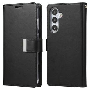 For Samsung Galaxy S25 5G GOOSPERY RICH DIARY Crazy Horse Texture Leather Phone Case(Black)