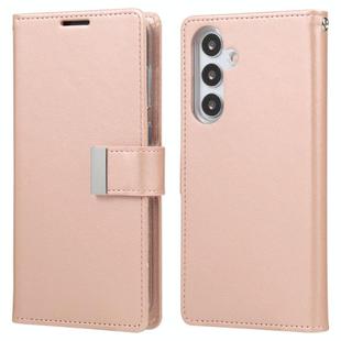 For Samsung Galaxy S25 5G GOOSPERY RICH DIARY Crazy Horse Texture Leather Phone Case(Rose Gold)