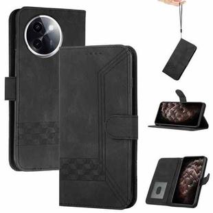 For vivo Y200i Cubic Skin Feel Flip Leather Phone Case(Black)