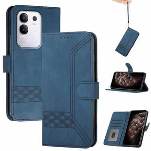 For vivo Y29 4G Cubic Skin Feel Flip Leather Phone Case(Blue)
