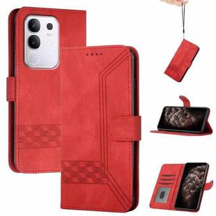 For vivo Y29 4G Cubic Skin Feel Flip Leather Phone Case(Red)