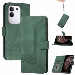 For vivo Y29 4G Cubic Skin Feel Flip Leather Phone Case(Green)