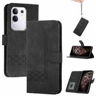 For vivo Y29 4G Cubic Skin Feel Flip Leather Phone Case(Black)