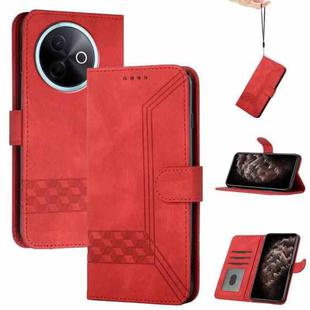 For vivo Y39 5G Cubic Skin Feel Flip Leather Phone Case(Red)