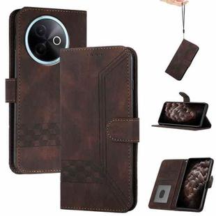 For vivo Y39 5G Cubic Skin Feel Flip Leather Phone Case(Brown)
