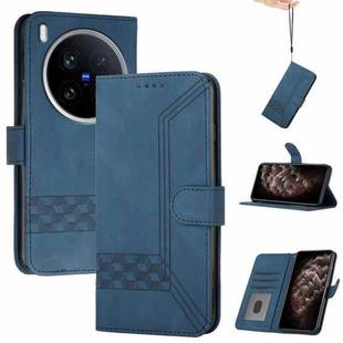 For vivo X200 Ultra Cubic Skin Feel Flip Leather Phone Case(Blue)