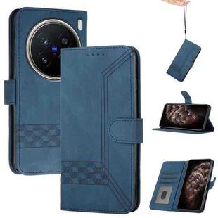 For vivo X200 Pro Cubic Skin Feel Flip Leather Phone Case(Blue)