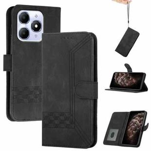 For Itel A90 Cubic Skin Feel Flip Leather Phone Case(Black)