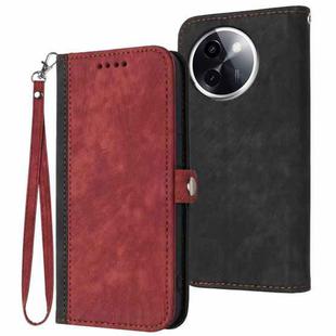 For vivo Y200i Side Buckle Double Fold Hand Strap Leather Phone Case(Red)